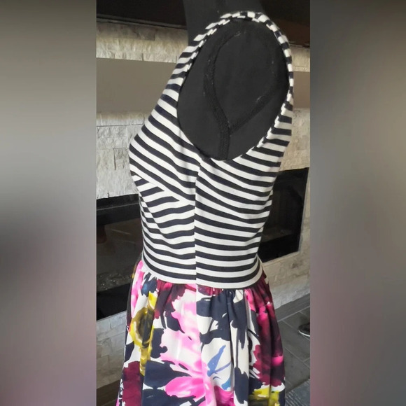 Just Taylor A-Line floral striped party dresss size 6 - Picture 6 of 9